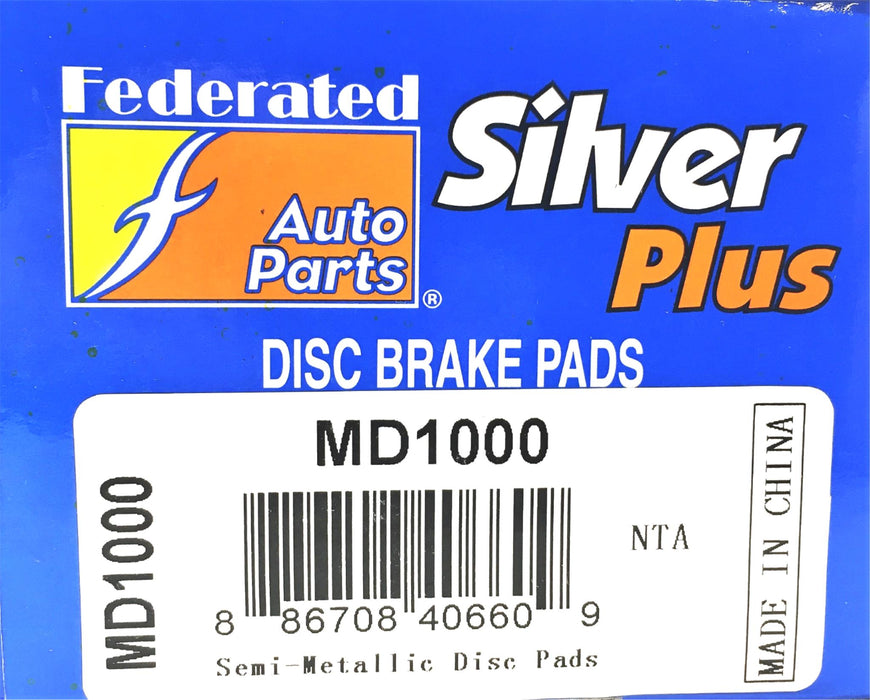 Federated Auto Parts Silver Plus 4 Piece Disc Brake Pads Set MD1000 NOS
