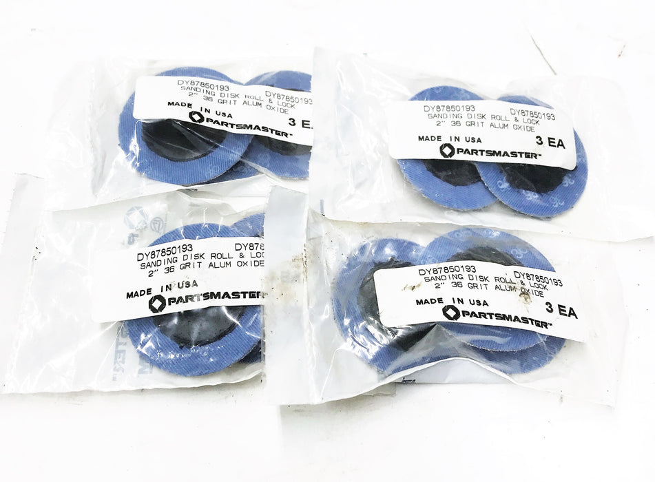 Partsmaster 2" 36 Grit Aluminum Oxide Sanding Disc DY87850193 [Lot of 12] NOS