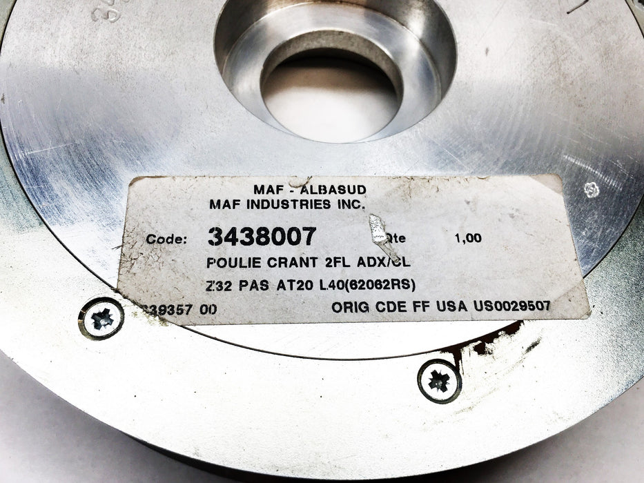 Maf Industries 8-1/4 Inch OD 2-3/8 Inch ID Timing Pulley 3438007 USED