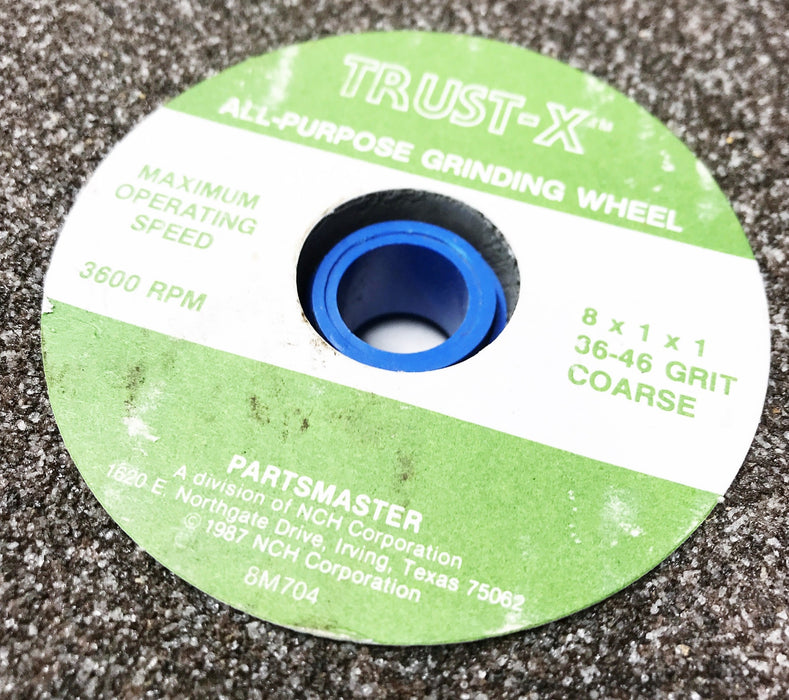 Partsmaster 8" x 1" x 1" 36-46 Grit Coarse Bench Grinding Wheel DY87583736 NOS