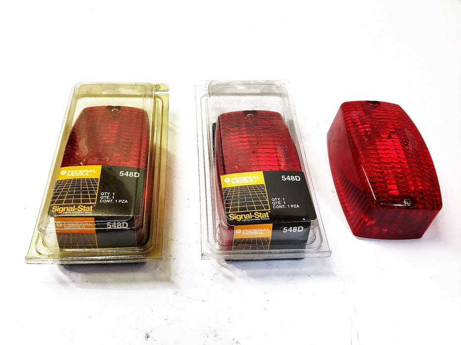 Signal-Stat 3"x4" Red Rectangular 4" Screw Mount Tail Light 548D [Lot of 3] NOS