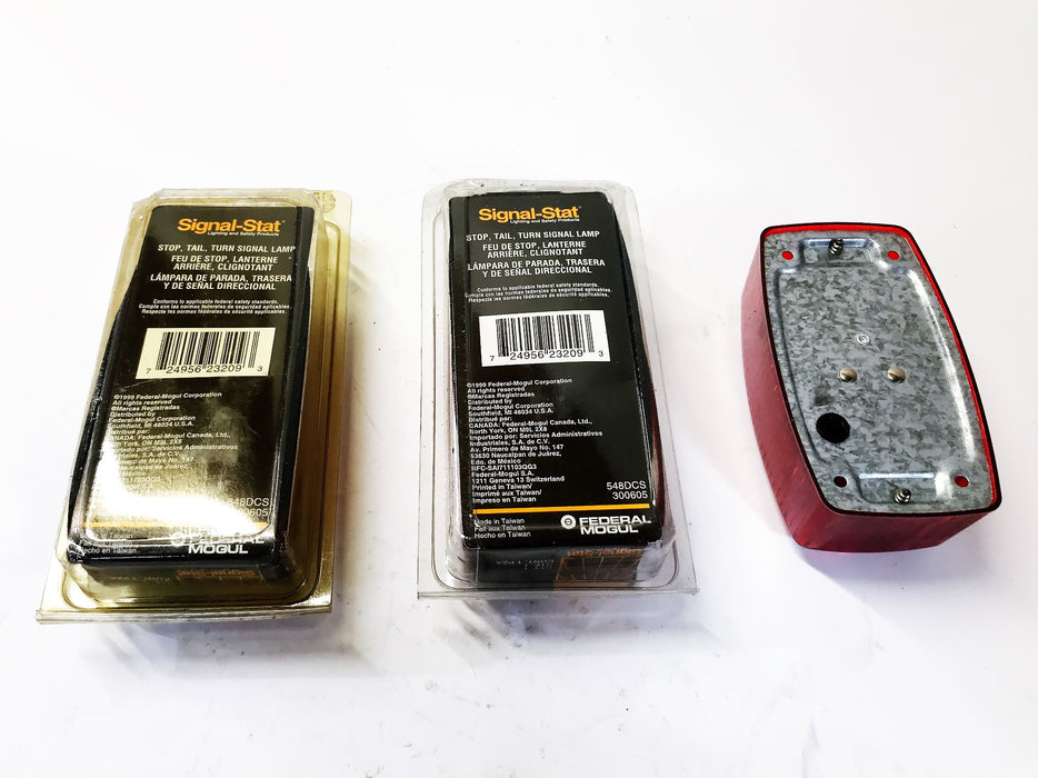 Signal-Stat 3"x4" Red Rectangular 4" Screw Mount Tail Light 548D [Lot of 3] NOS