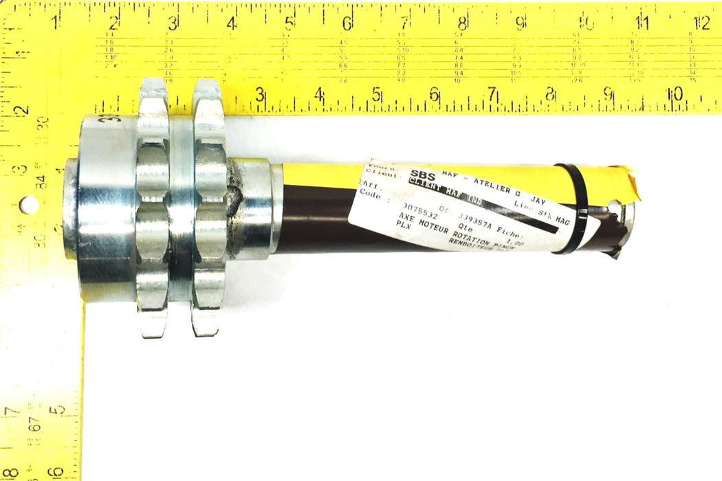 Maf Industries 15 Double Tooth Roller Chain Gear Shaft 339357A (3075532) NOS