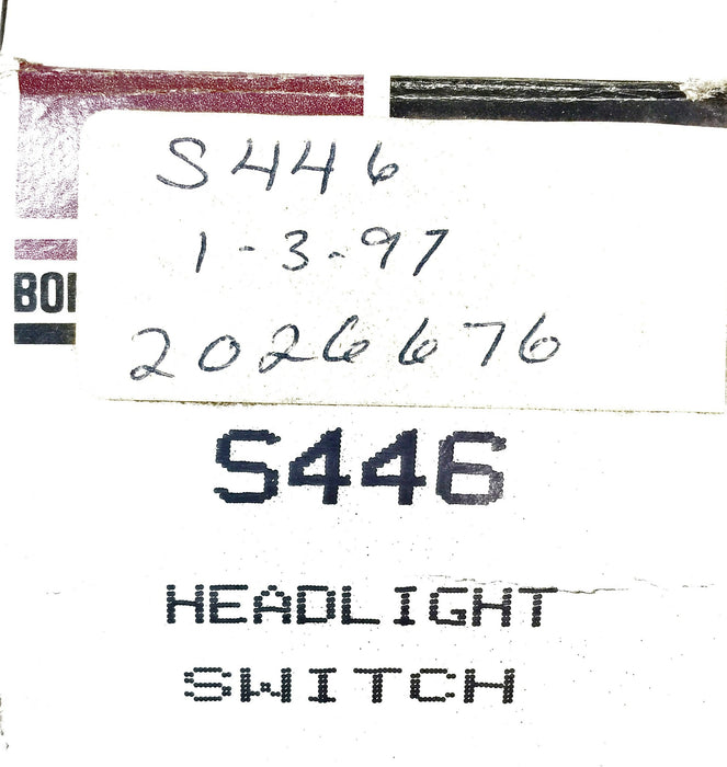 Borg Warner Headlight Switch S446 NOS
