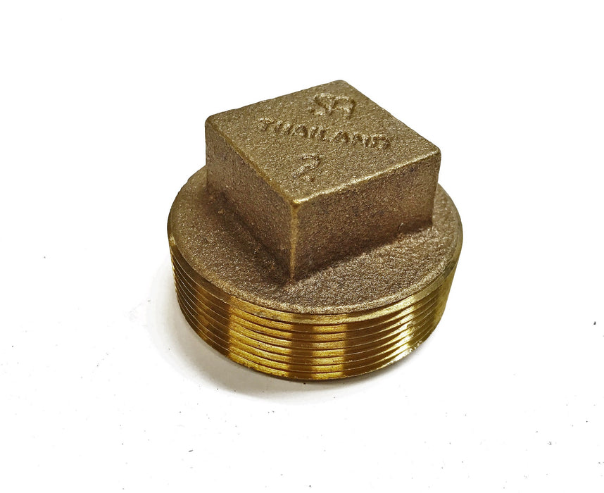 SA 2" Brass Square Head Clean Out Plug NOS