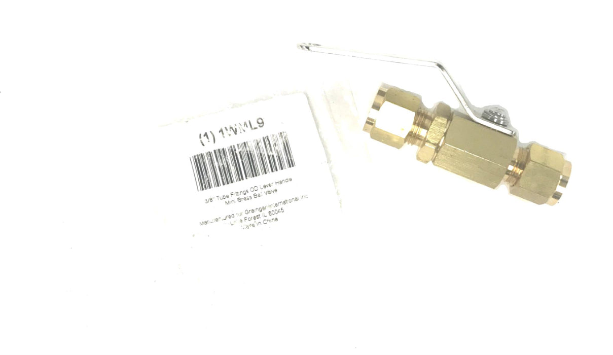 Grainger 3/8" Mini Brass Ball Valve 1WML9 NOS