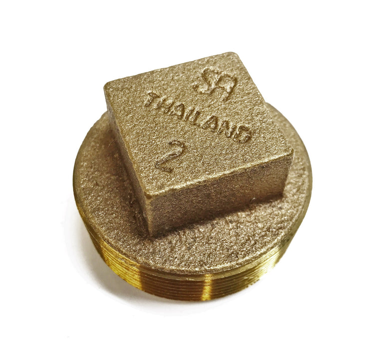 SA 2" Brass Square Head Clean Out Plug NOS