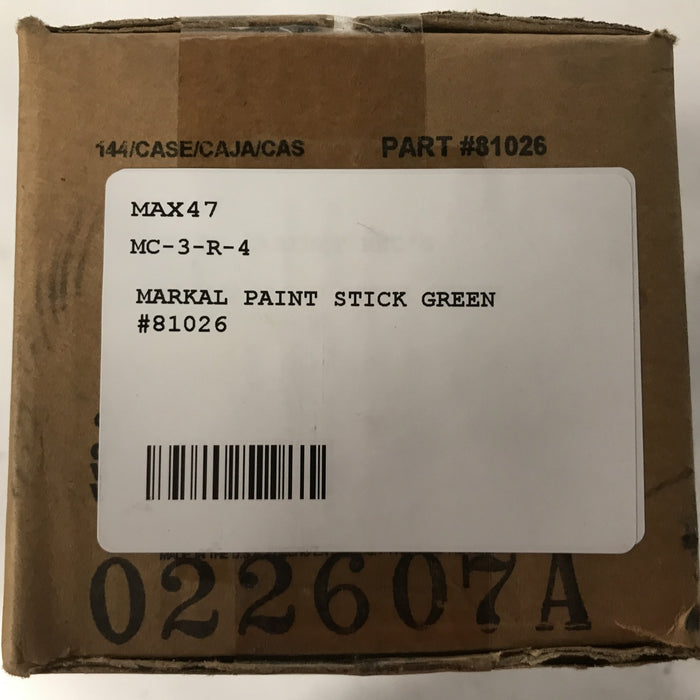 Markal Paint 3/8 inch x 4-5/8 inch Hot Steel Marker, Green, 144 Pack, 81026 NOS