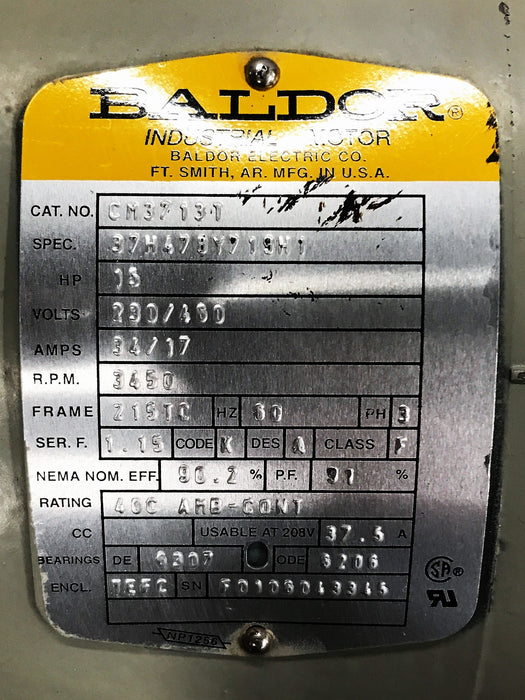 Baldor General Purpose Industrial Motor CM3713T USED