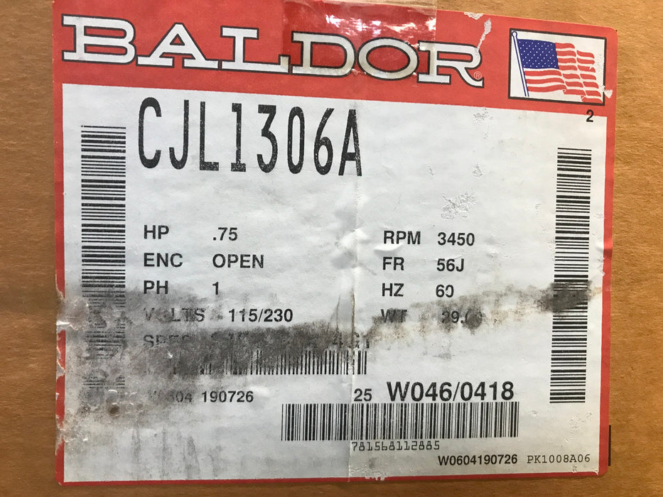 Baldor Thermally Protected General Purpose Industrial Motor CJL1306A NOS