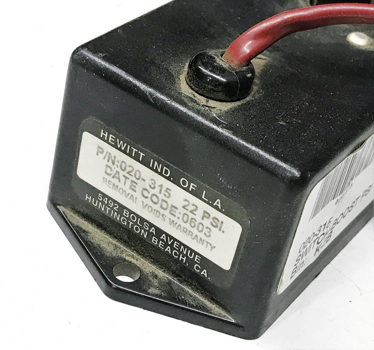 Hewitt Boost Pressure Switch 020-315 NOS