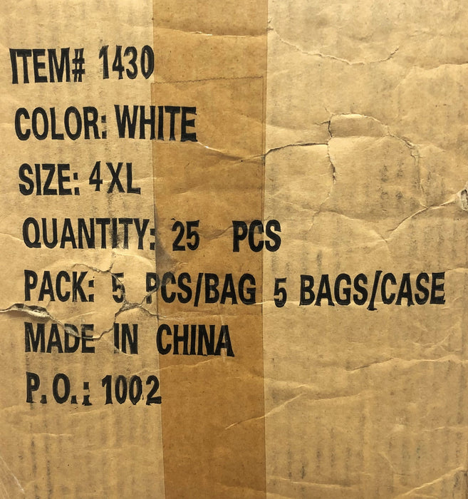 Malt Industries 4XL White Hooded Coverall 1430 Case Of 25 NOS