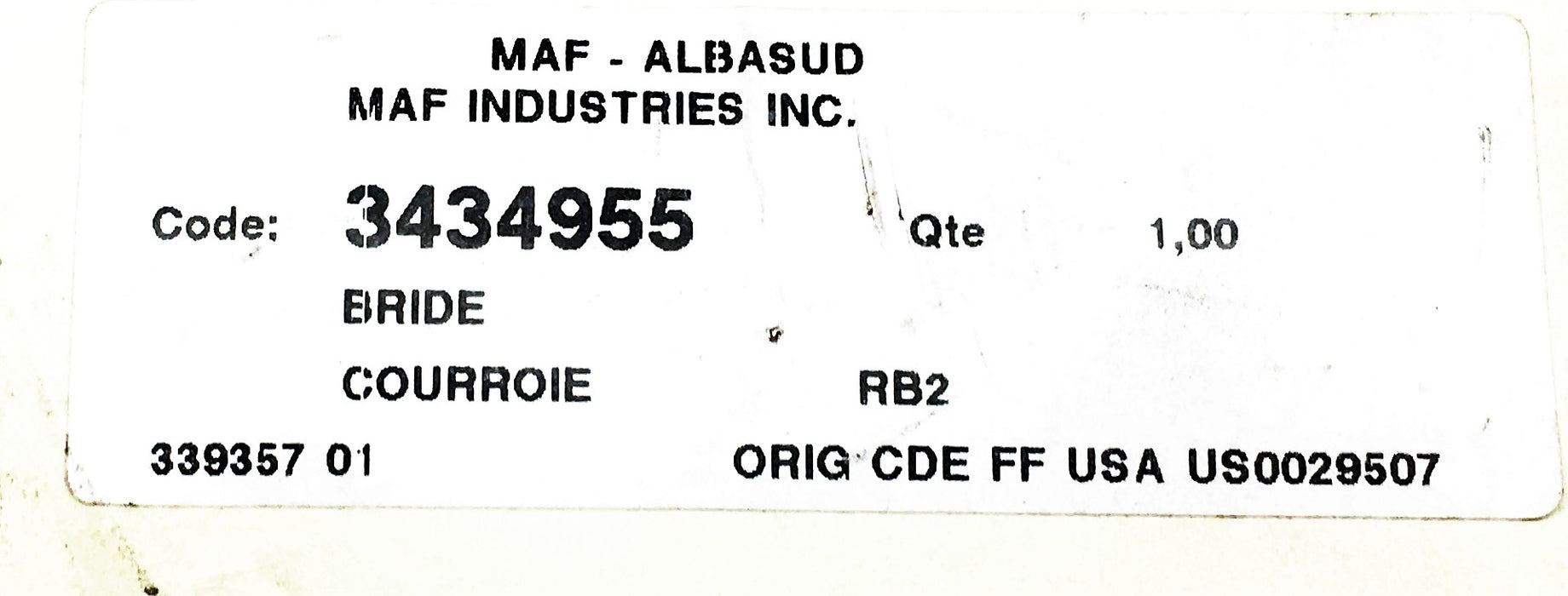 Maf Industries 7X2-3/8 Inch Strap Flange 3434955 USED