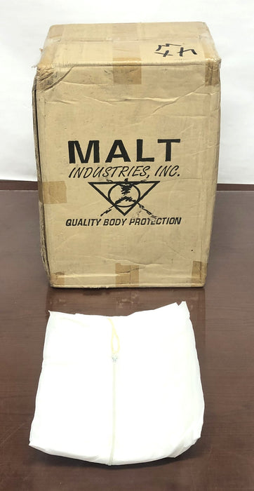 Malt Industries 4XL White Hooded Coverall C1430 Case Of 25 NOS