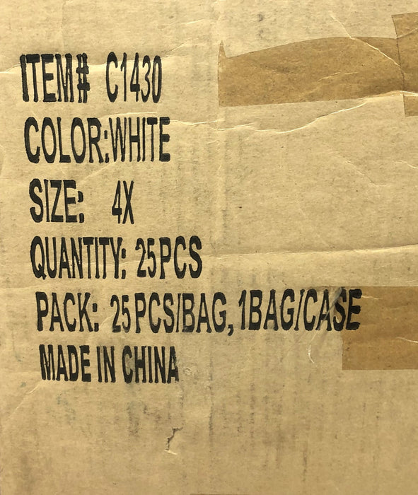 Malt Industries 4XL White Hooded Coverall C1430 Case Of 25 NOS