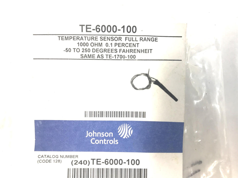 Johnson Controls Temperature Sensor Full Range TE-6000-100 NOS
