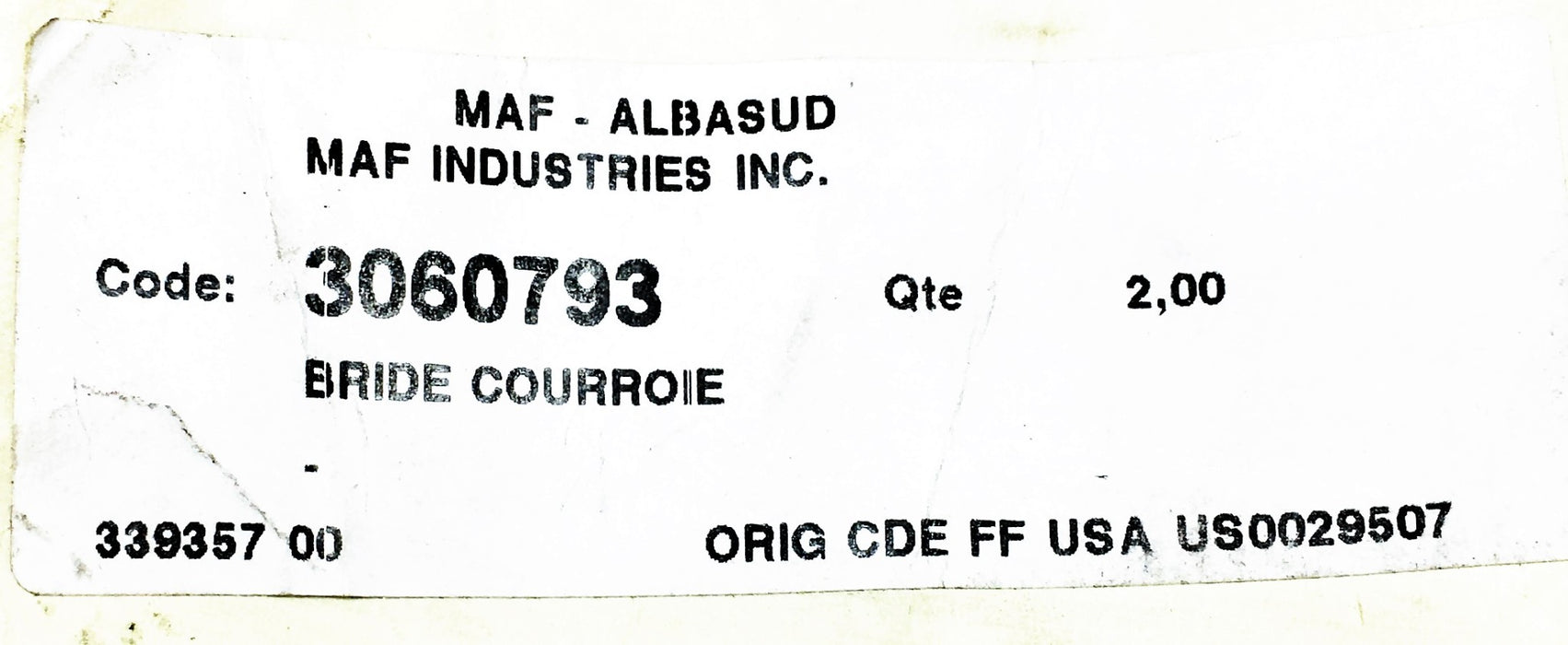 Maf Industries 9-1/2X3-1/2 Inch Strap Flange 3060793 USED
