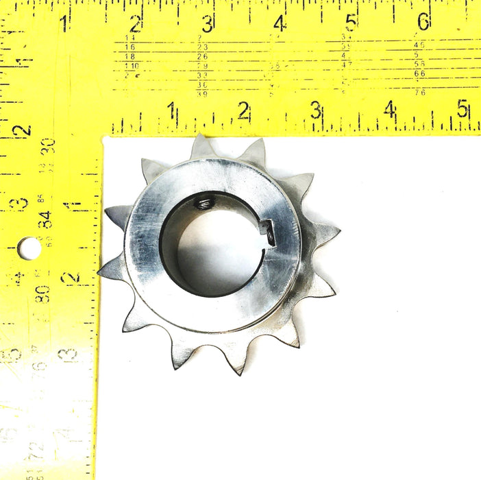Unbranded 30MM 12 Tooth 1-1/8 Inch ID 5/16 Inch Keyway Sprocket SS12B12 USED