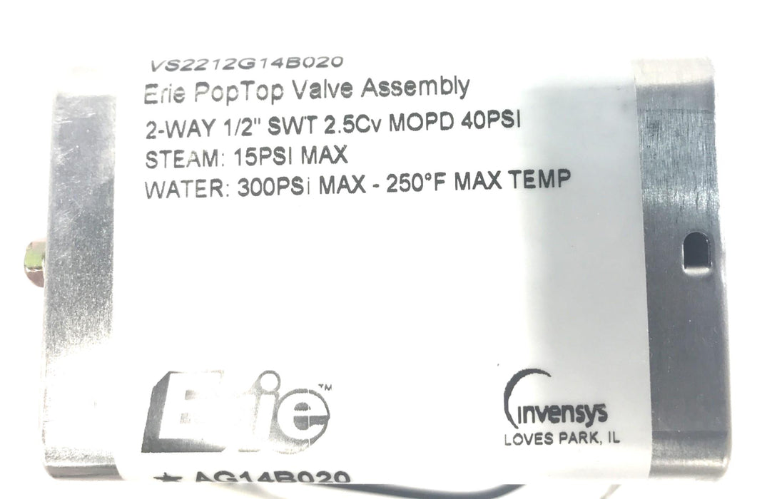Erie 2-Way Normally Closed Zone Valve 1/2" Sweat VS2212G14B020 NOS