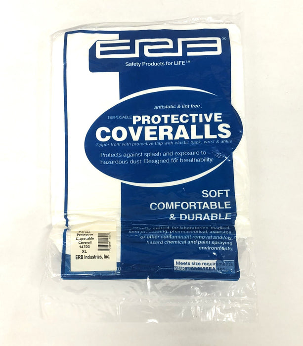 ERB Industries XL Protective Disposable Coverall PC100 (14703) Case Of 25 NOS