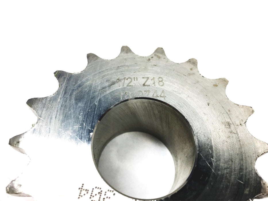 Unbranded AISI 304 18 Tooth 1/2 Inch Z18 Sprocket 18-0744 USED