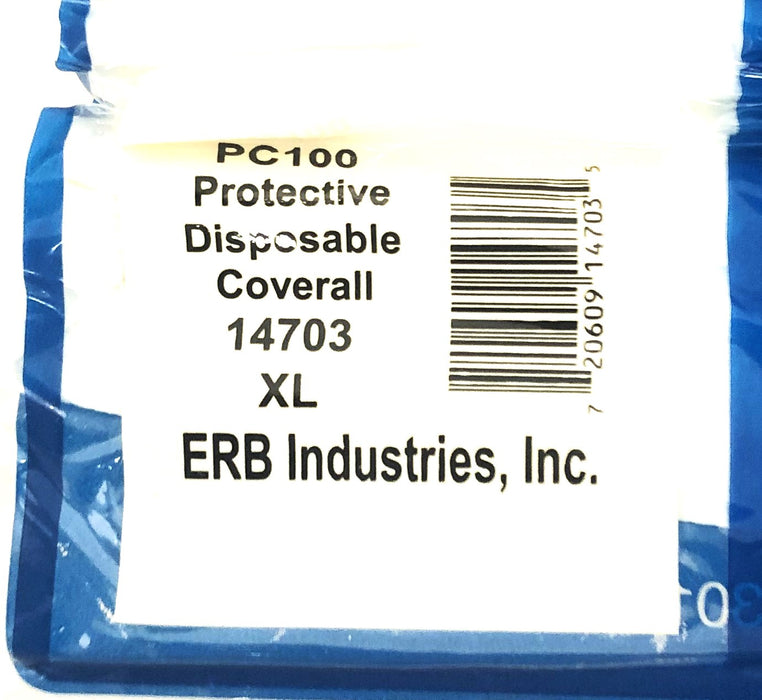 ERB Industries XL Protective Disposable Coverall PC100 (14703) Case Of 25 NOS