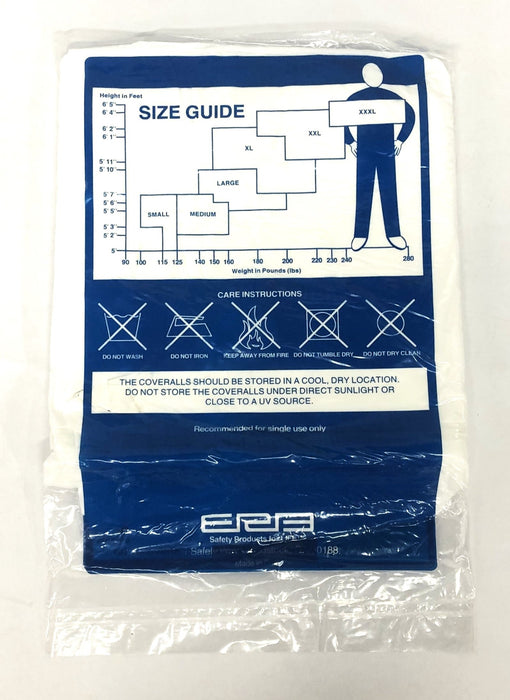 ERB Industries XL Protective Disposable Coverall PC100 (14703) Case Of 25 NOS