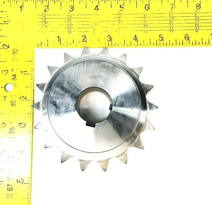 Unbranded 30MM 18 Tooth 1-1/8 Inch ID 1/4 Inch Keyway Sprocket SS12B18 USED