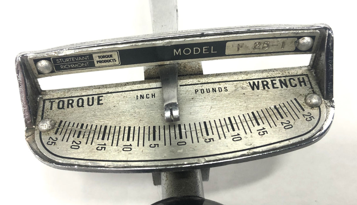 Sturtevant 3/8 Inch Drive Inch/Pound Torque Wrench F-25-1 USED
