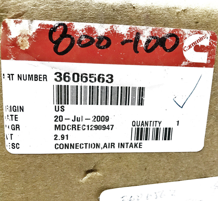 Cummins OEM Air Intake Connection 3606563 NOS