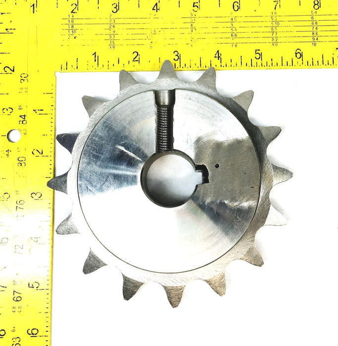 Unbranded 30MM 16 Tooth 1-1/8 Inch ID 1/4 Inch Keyway Sprocket 16B16 USED