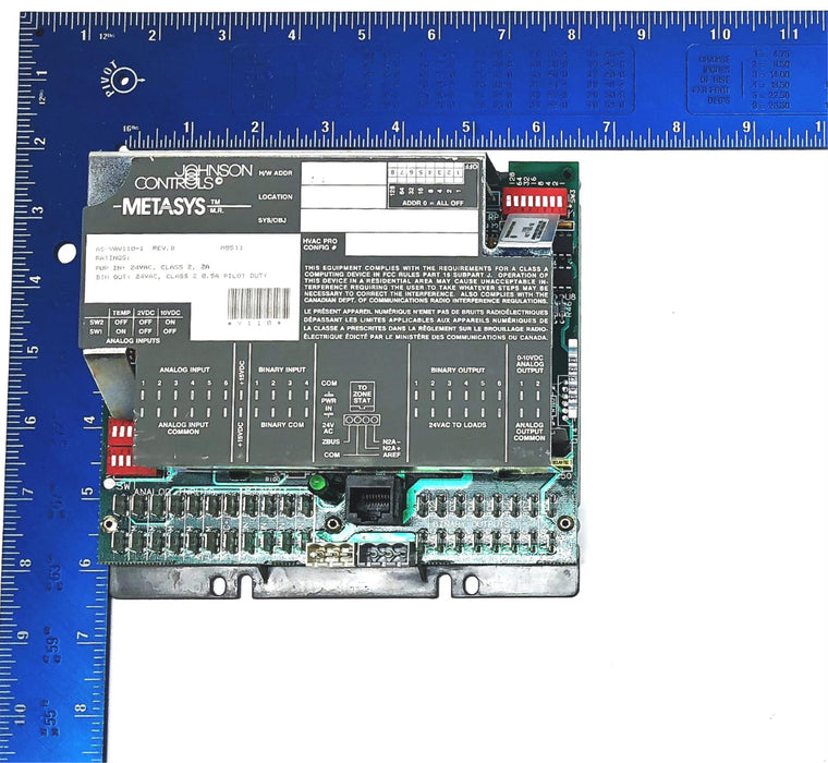 Johnson Controls Metasys Rev-B Air Volume Controller AS-VAV110-1 (M9511) USED