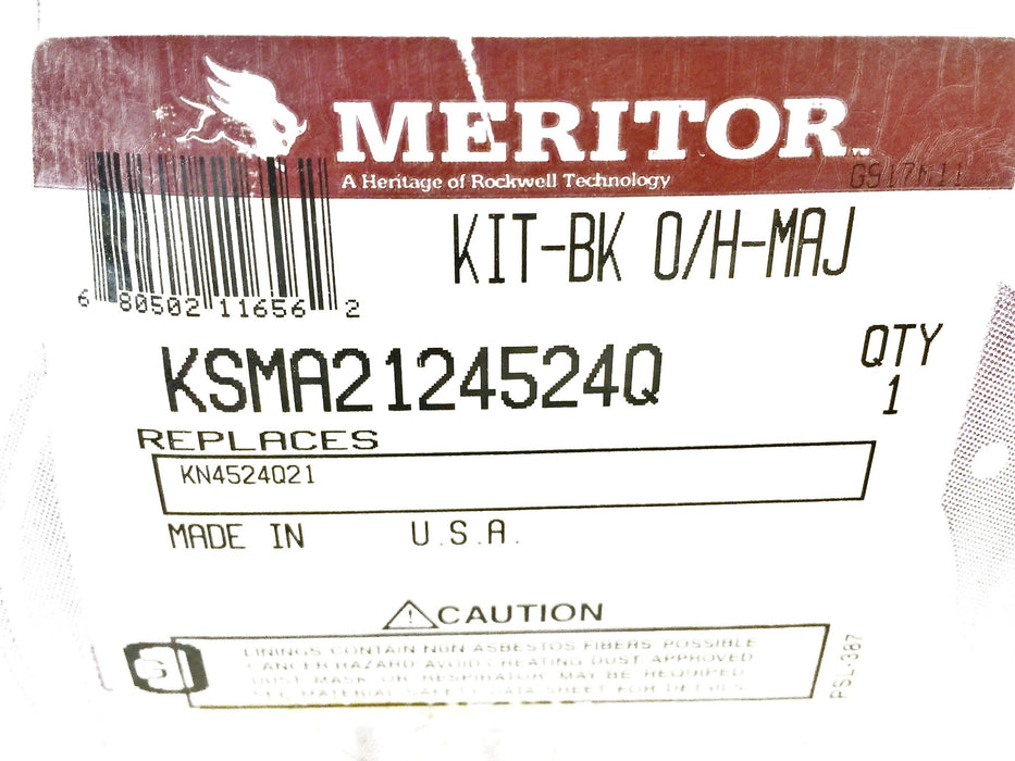Meritor Remanufactured Brake Shoe Kit w/Hardware KSMA2124524Q NOS
