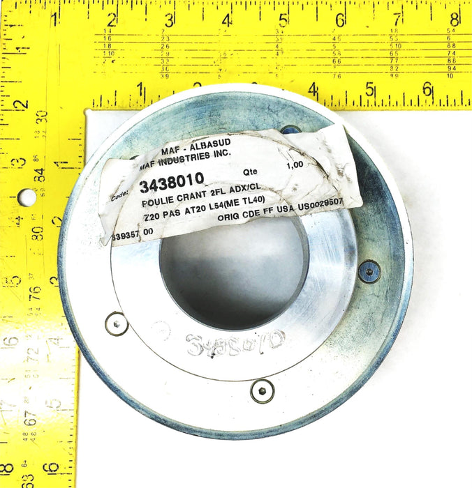 Maf Industries 5-1/4 Inch OD 2-1/16 To 3-1/16 Inch ID Timing Pulley 3438010 NOS