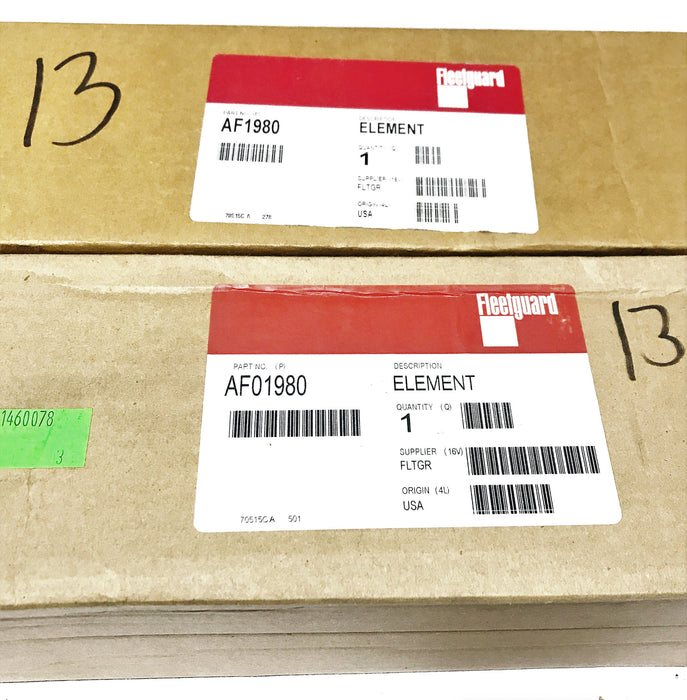 Fleetguard Air Filter Element AF1980 [Lot of 2] NOS