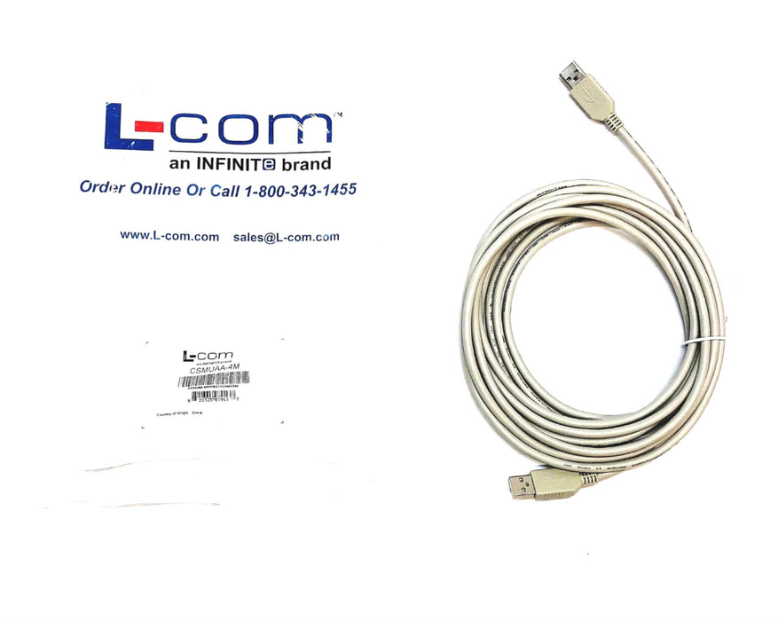 Infinit L-Com Premium USB Cable Type A - A Cable 4.0M CSMUAA-4M NOS