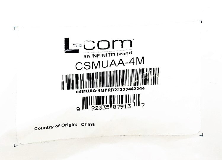 Infinit L-Com Premium USB Cable Type A - A Cable 4.0M CSMUAA-4M NOS