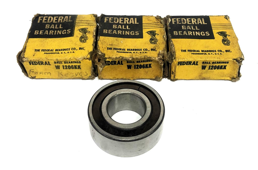 Federal Mogul Double Shielded Single Row Ball Bearing W1206KK [Lot of 3] NOS