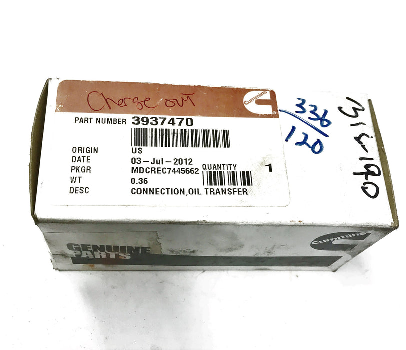 Cummins OEM Oil Transfer Connection 3937470 NOS