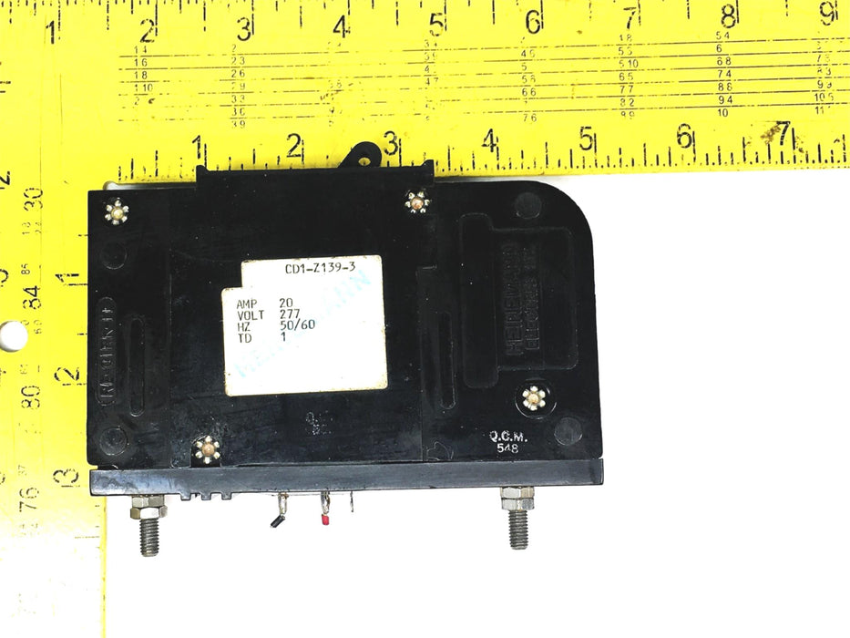 Heinemann 1P 20AMP 277V 50/60Hz TD 1 Circuit Breaker CD1-Z139-3 [Lot of 3] USED