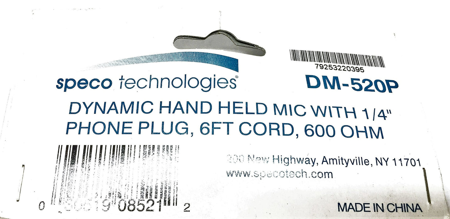 SPECO Technologies Dynamic Hand Held Microphone DM-520P NOS