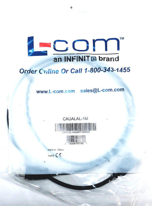 Infinit L-Com Male A Male A Latching USB 2.0 Cable CAUALAL-1M [Lot of 3] NOS