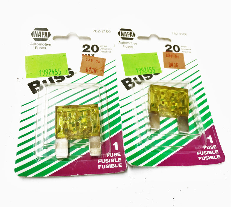 NAPA/Buss 20A Fuse 782-2100 (7822100) [Lot of 2] NOS
