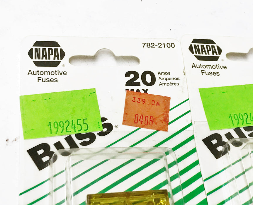NAPA/Buss 20A Fuse 782-2100 (7822100) [Lot of 2] NOS