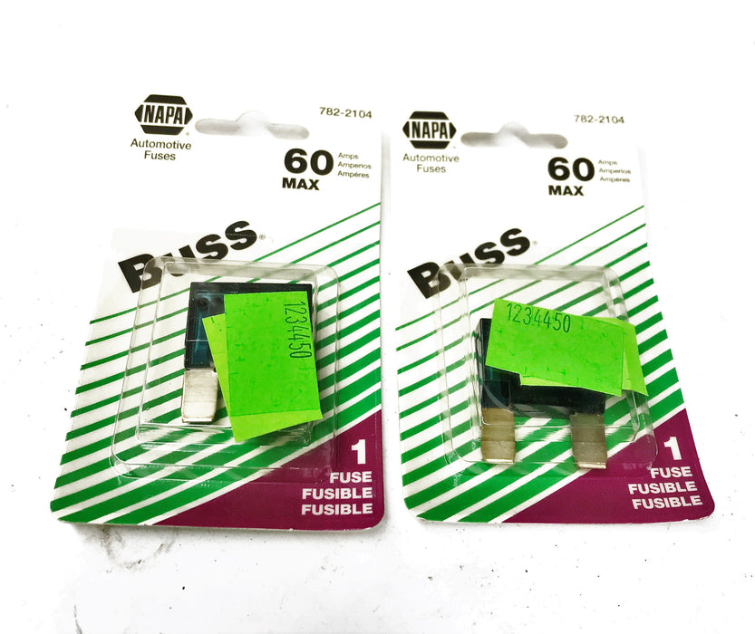 NAPA/Buss 60A Fuse 782-2104 (7822104) [Lot of 2] NOS