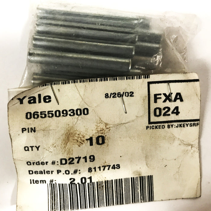 Yale Fork Lift Roll Pins 65509300 [Lot of 10] NOS