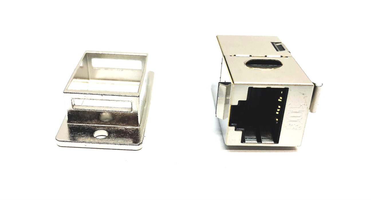 Infinit L-Com Cat6a RJ45 Panel Mount Style 8x8 Shielded Coupler ECF504-SC6A NOS