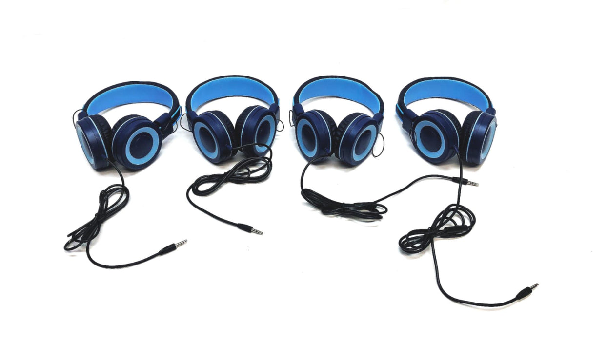 Unbranded Blue Children's Jack Connection Headphones [Lot of 4] NOS