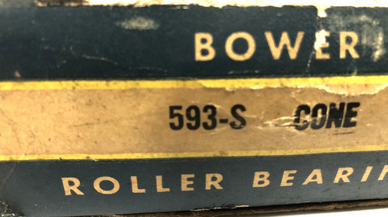 Bower Tapered Roller Bearing Cone 593-S NOS
