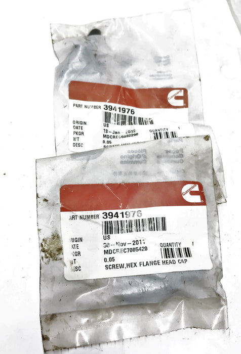 Cummins OEM Hex Head Screw 3941976 [Lot of 2] NOS